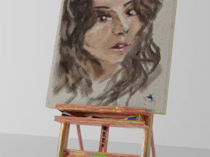drawing on a paint easel 3D Model