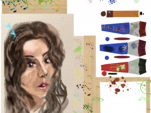 drawing on a paint easel 3D Model