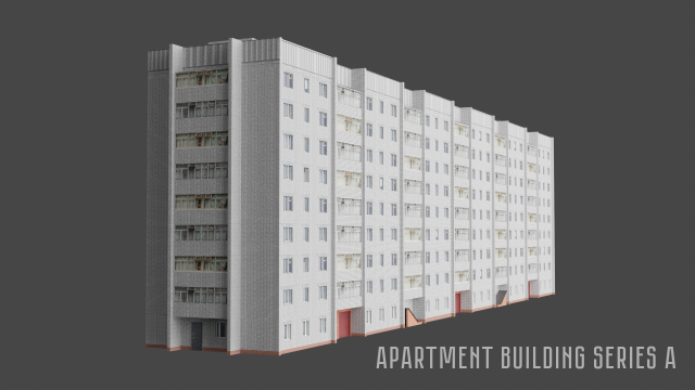 apartment building series a 3D Model .c4d .max .obj .3ds .fbx .stl .blend 