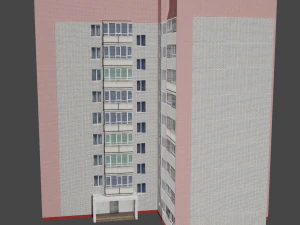 Mehrfamilienhausserie b 3D Modell