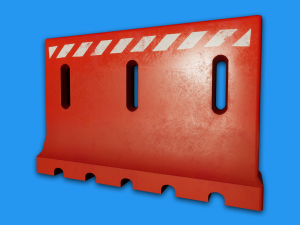 Plastic construction barriers high poly 3D 模型