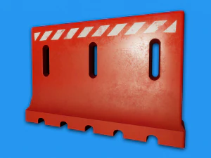 Plastic construction barriers high poly 3D Model
