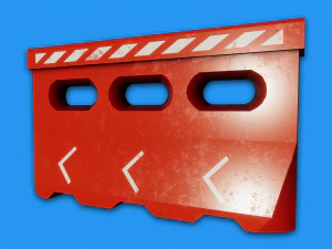 Plastic construction barriers high poly 3D Model