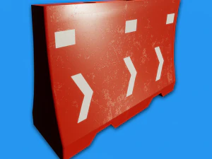 Plastic construction barriers high poly 3D Model