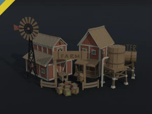 卡通农场资产多边形风格 3D 模型