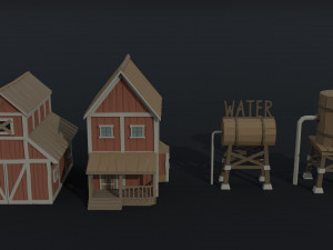Cartoon farm asset Polygonal Style 3D Модель