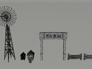 Cartoon farm asset Polygonal Style 3D Модель