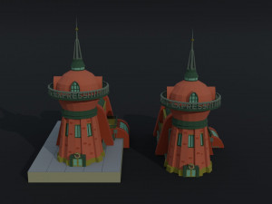 Cartoon Futuramma Planet express Polygonal Style 3D Model
