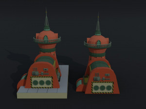 Cartoon Futuramma Planet express Polygonal Style 3D Model