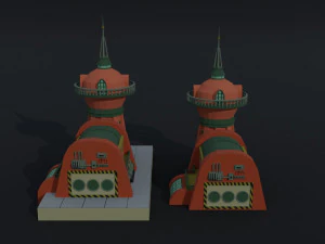 Cartoon Futuramma Planet express Polygonal Style 3D Model