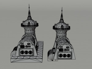 Cartoon Futuramma Planet express Polygonal Style 3D Model