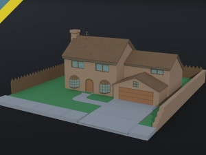 Cartoon simpsons house Polygonal Style 3D 모델