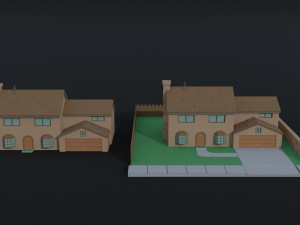 Cartoon simpsons house Polygonal Style Model 3D