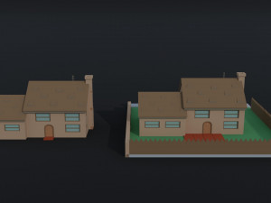 Cartoon simpsons house Polygonal Style Model 3D