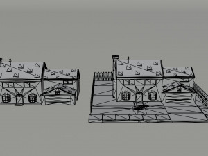 Cartoon simpsons house Polygonal Style Model 3D