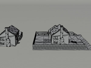 Cartoon simpsons house Polygonal Style Model 3D