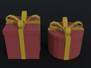 Cartoon Gift Boxes presents Polygonal Style 3D 모델