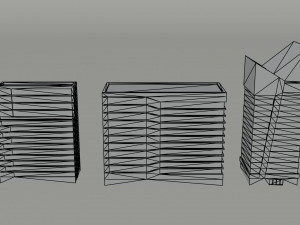 Cartoon skycrapers Polygonal Style 3D Модель