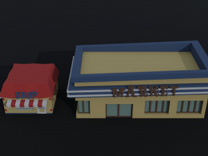 Cartoon shops Polygonal Style 3Dモデル