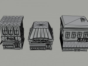 Cartoon shops Polygonal Style 3Dモデル