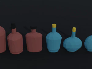 Cartoon alcohol bottle 2 Polygonal Style 3D Model