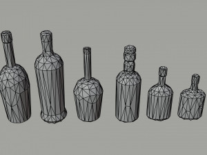 Cartoon alcohol bottle 2 Polygonal Style 3D Model