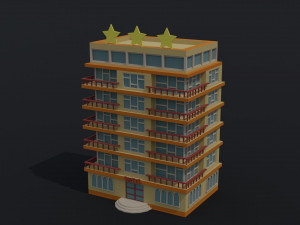 Cartoon 3star hotel Modelo 3D