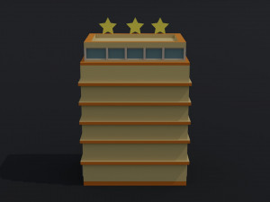 Cartoon 3star hotel 3D Model