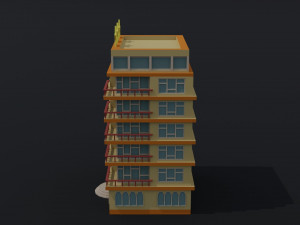 Cartoon 3star hotel 3D Model