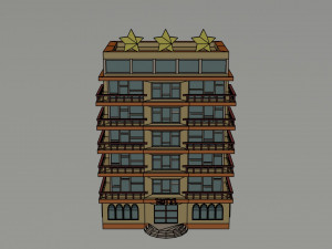 Cartoon 3star hotel 3D Model