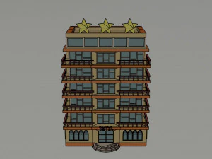 Cartoon 3star hotel 3D Model