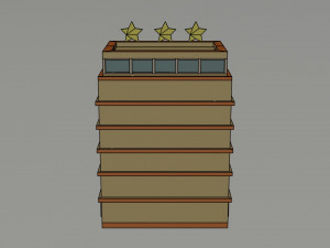 Cartoon 3star hotel 3D Model