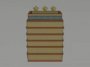 Cartoon 3star hotel 3D Model