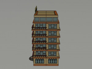 Cartoon 3star hotel 3D Model