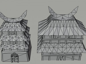 Cartoon asian city asset Polygonal Style 3D Model