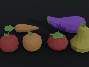 Cartoon food Polygonal Style 3D Model