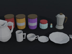 Cartoon food Polygonal Style 3D Model
