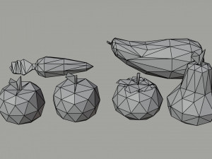 Cartoon food Polygonal Style 3D Model