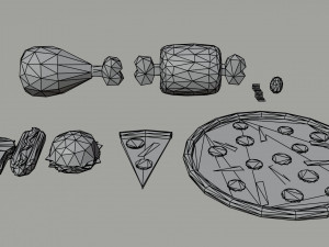 Cartoon food Polygonal Style 3D Model