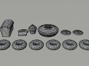 Cartoon food Polygonal Style 3D Model