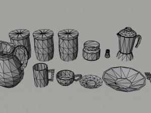 Cartoon food Polygonal Style 3D Model