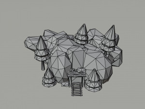 Cartoon medieval mine Polygonal Style 3D Модель