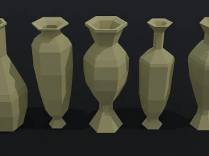 Cartoon simple vases Polygonal Style 3D Model