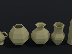Cartoon simple vases Polygonal Style 3D 模型