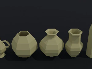 Cartoon simple vases Polygonal Style 3D Model