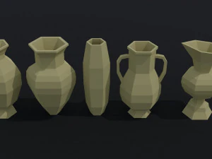 Cartoon simple vases Polygonal Style 3D Model