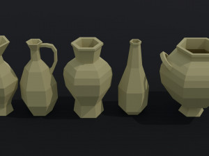 Cartoon simple vases Polygonal Style 3D 模型