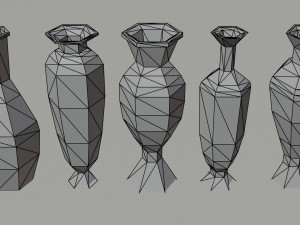 Cartoon simple vases Polygonal Style 3D 模型