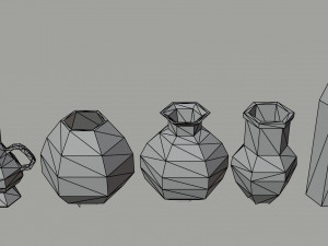 Cartoon simple vases Polygonal Style 3D 模型