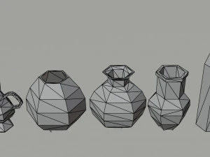 Cartoon simple vases Polygonal Style 3D Model